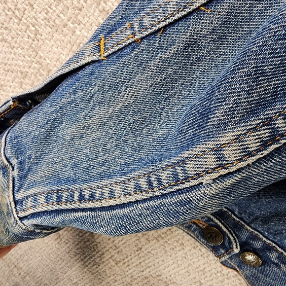 VTG 90s Marlboro Country Store Denim Trucker Jacket Mens M Blue Jean Button - Picture 11 of 15